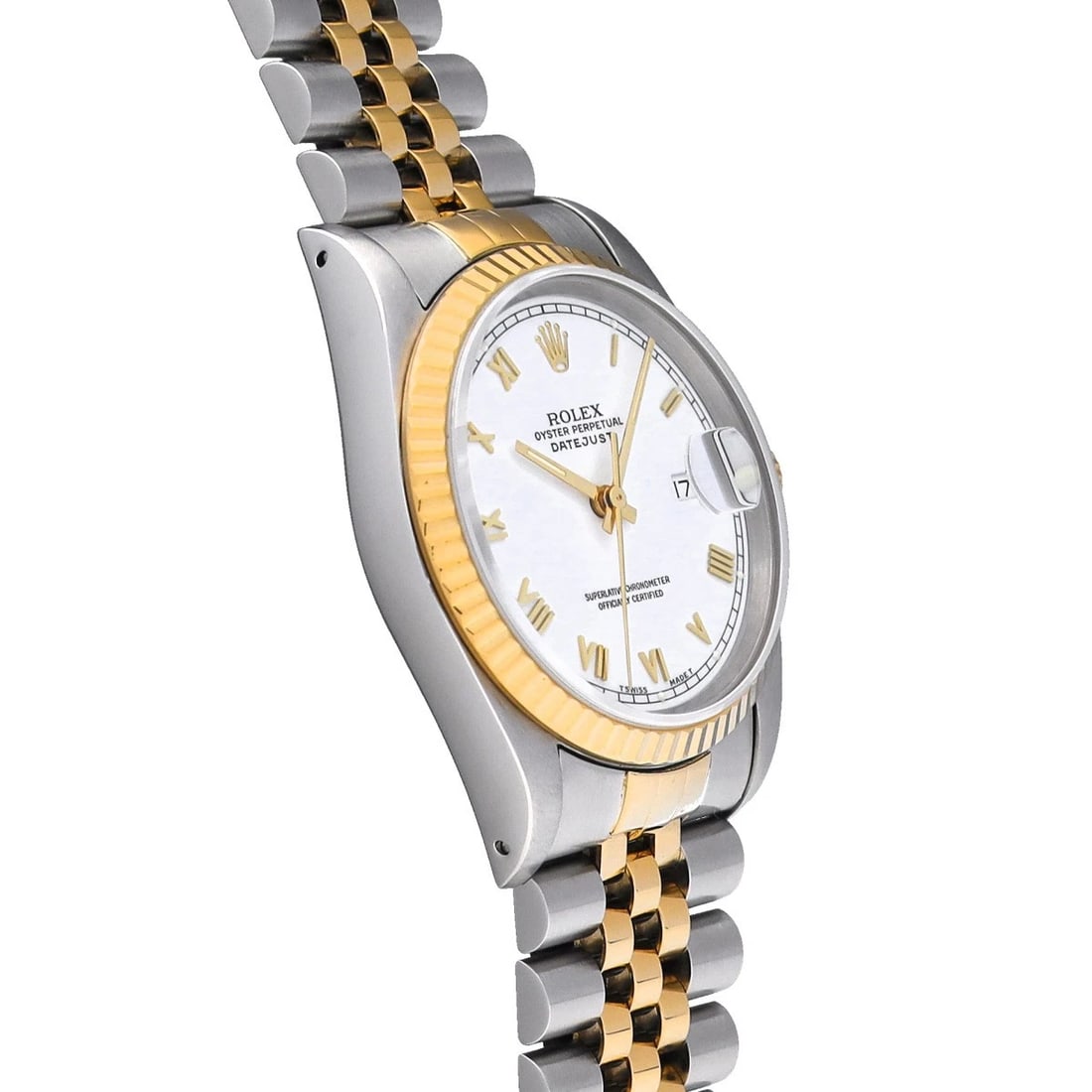 ROLEX DATEJUST WHITE WATCH - 3