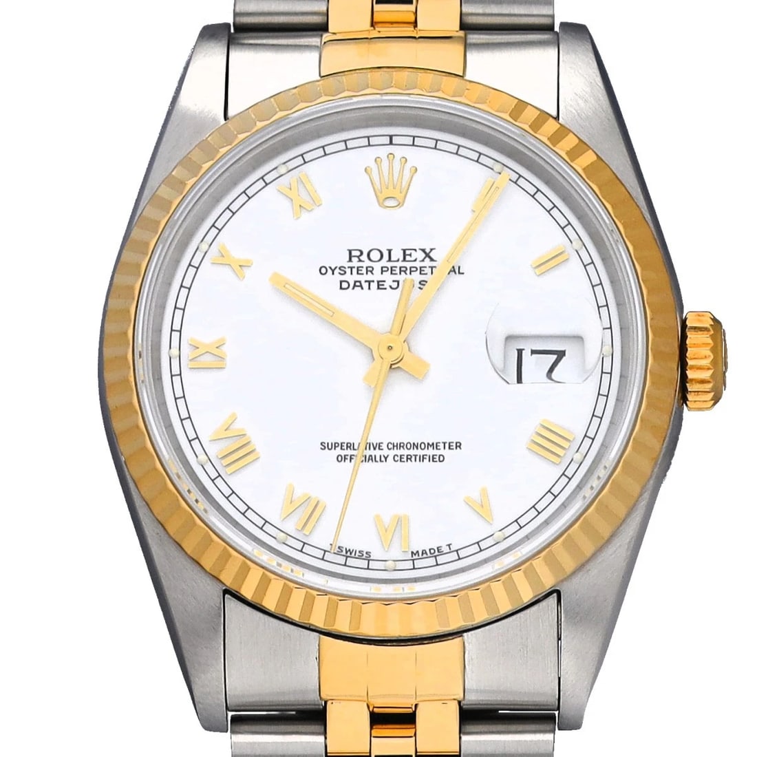 ROLEX DATEJUST WHITE WATCH - 4