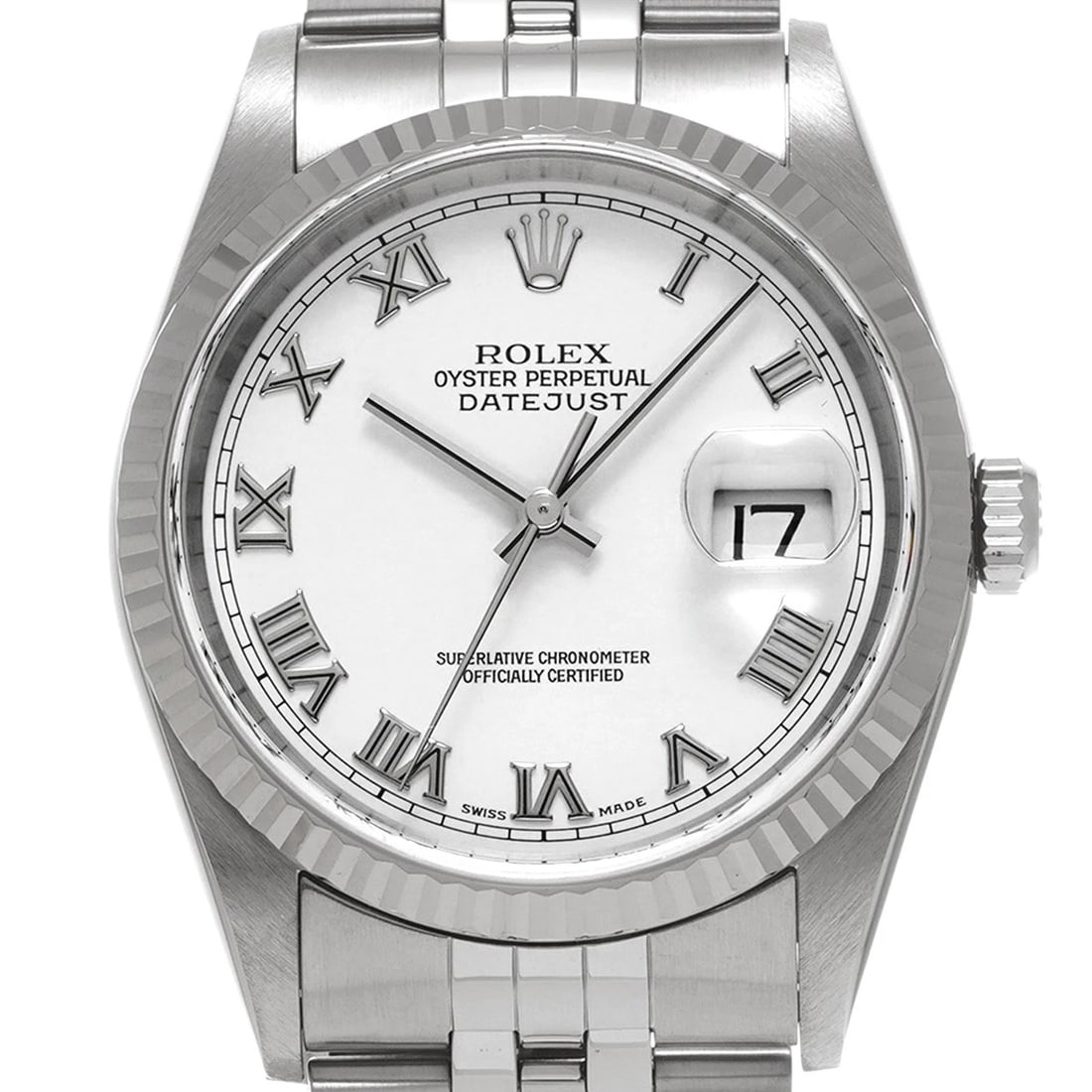 ROLEX DATEJUST WHITE WATCH - 4