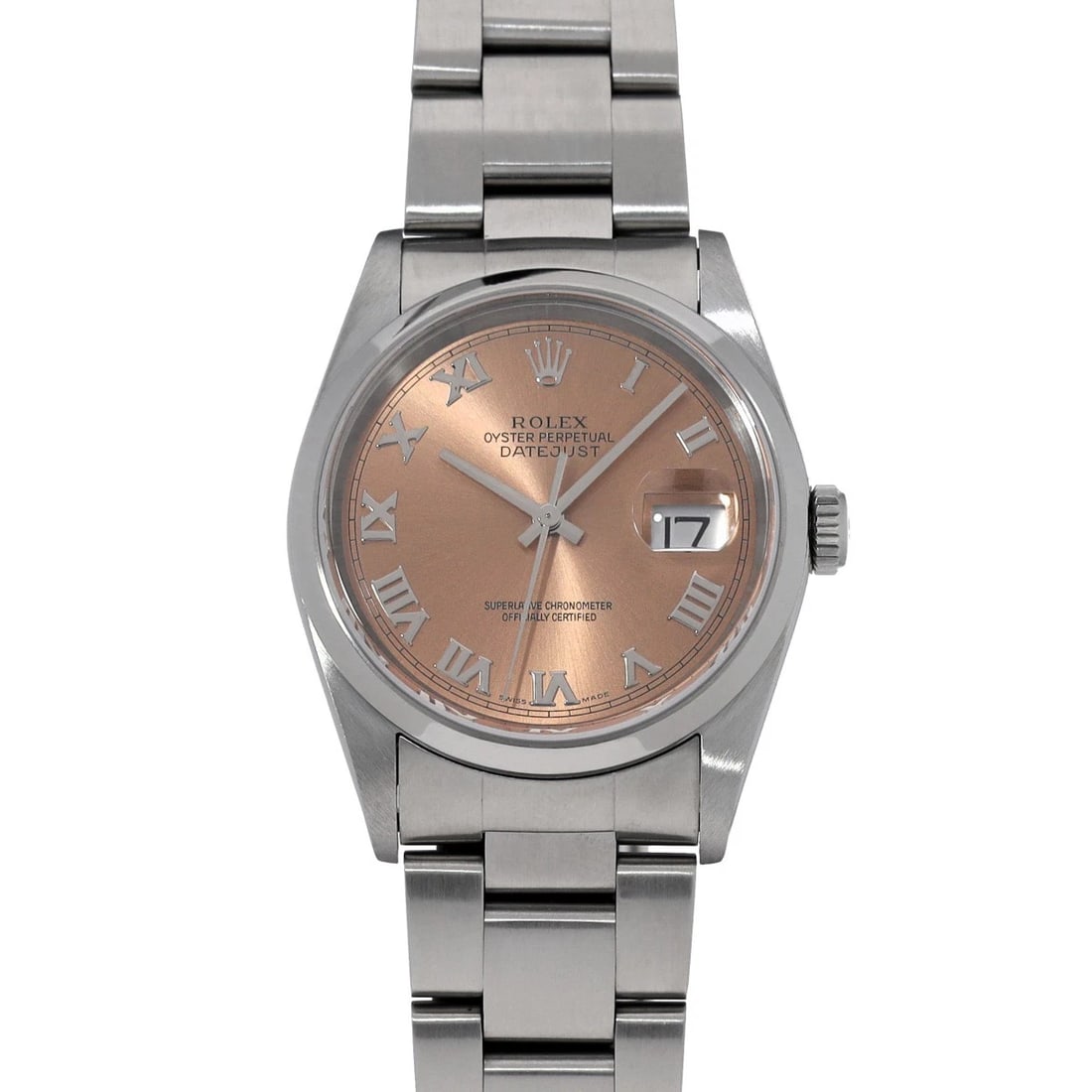 ROLEX DATEJUST PINK WATCH: ROLEX Datejust pink Watch Brand: ROLEX Type: Wristwatch Material: Band Material Stainless steel, Case Material Stainless steel Color: Dial Color pink Size: ??Case? H/about 36mm W/about 36mm