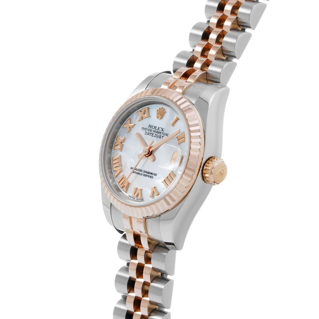 ROLEX DATEJUST WHITE SHELL WATCH - 2