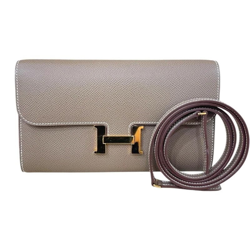 HERMES CONSTANCE TO GO SHOULDER BAG: HERMES constance to go Shoulder Bag Brand: HERMES Type: Shoulder Bag Material: Epsom Color: Etup GD Hardware Size: W8.1 x H4.7x D1.2inch Shoulder:43.3inch Accessories: None Accessories Not