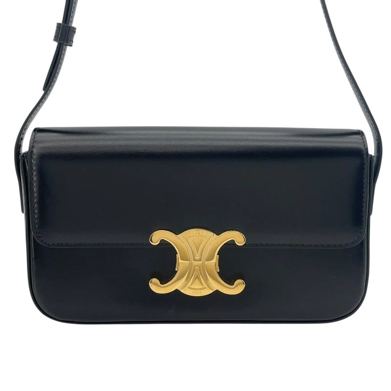 CELINE SHOULDER BAG CLAUDE SHOULDER BAG: CELINE Shoulder Bag Claude Shoulder Bag Brand: CELINE Type: Shoulder Bag Material: shiny calf Color: Black GD Hardware Size: W8.1 x H4.3x D1.6inch Shoulder:24.8inch Accessories: None Acces