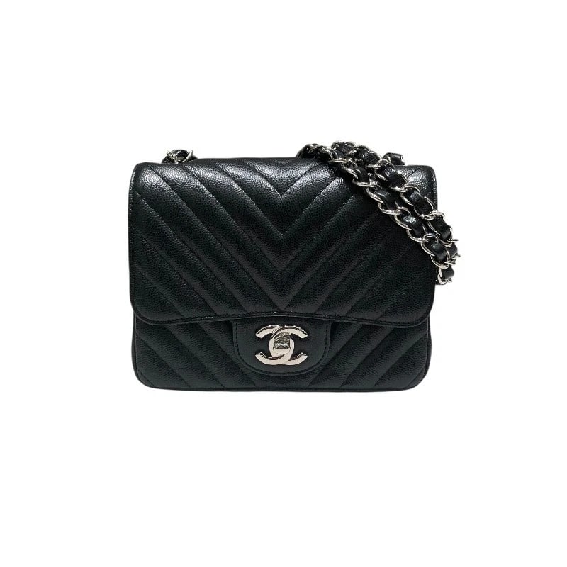 CHANEL MINI MATELASSE 18V STITCH SHOULDER BAG: CHANEL Mini Matelasse 18V Stitch Shoulder Bag Brand: CHANEL Type: Shoulder Bag Material: caviar Color: black Size: W6.7 x H4.7x D2.8inch Accessories: None Accessories Notice: When purchasing