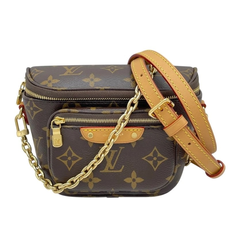 LOUIS VUITTON MINI BAG SHOULDER BAG: LOUIS VUITTON Mini bag Shoulder Bag Brand: LOUIS VUITTON Type: Shoulder Bag Material: Monogram canvas Color: Brown Size: W6.7 x H4.7x D3.7inch Accessories: None Accessories Notice: When