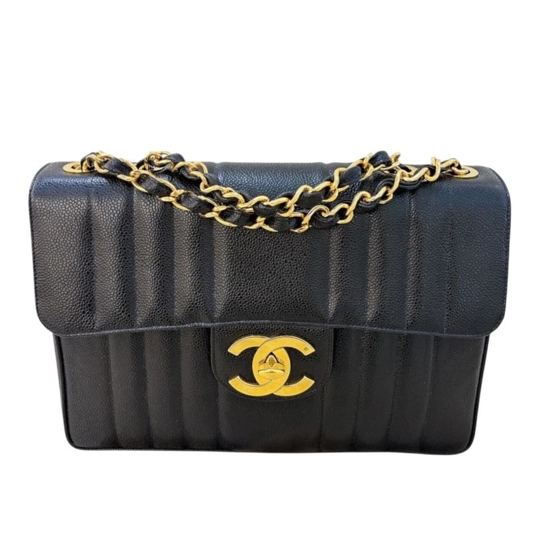 CHANEL MADEMOISELLE CHAIN FLAP BAG SHOULDER BAG: CHANEL Mademoiselle Chain Flap Bag Shoulder Bag Brand: CHANEL Type: Shoulder Bag Material: Caviar skin Color: Gold Hardware Size: W11.8 x H8.7x D3.1inch Shoulder:12.2inch Accessories: None