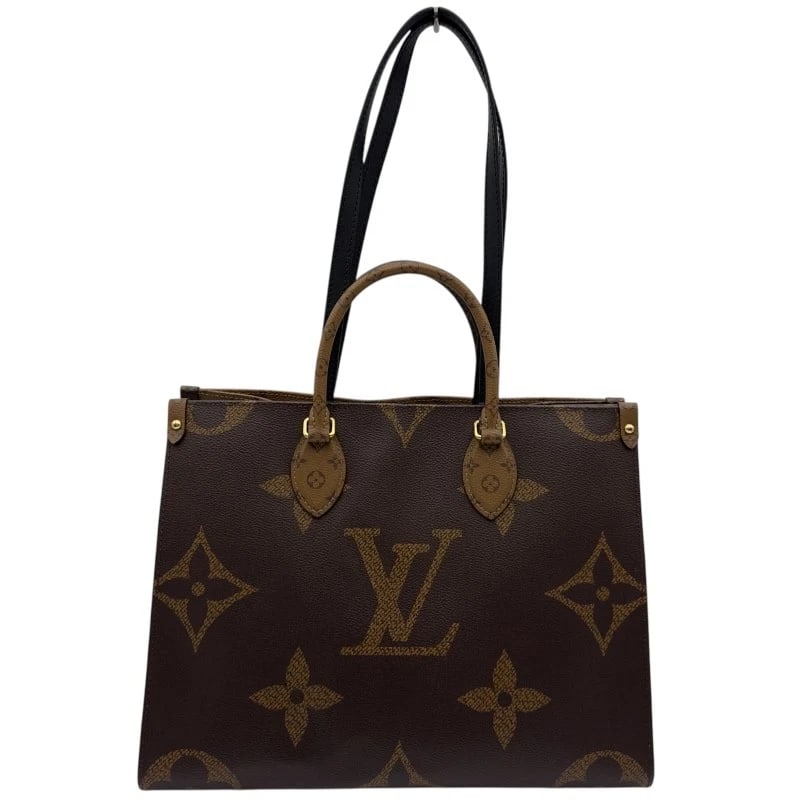 LOUIS VUITTON ON THE GO MM TOTE BAG: LOUIS VUITTON On the Go MM Tote Bag Brand: LOUIS VUITTON Type: Tote Bag Material: monogram giant reverse Color: Brown Size: W13.6 x H10.0x D5.5inch Accessories: None Accessories Notice: When