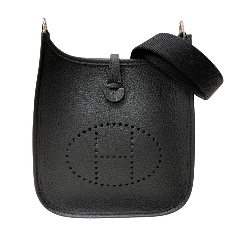 HERMES EVELYN TPM SHOULDER BAG: HERMES Evelyn TPM Shoulder Bag Brand: HERMES Type: Shoulder Bag Material: Taurillon Clemence Color: Black SilverHardware Size: W6.7 x H7.5x D2.2inch Shoulder:44.1inch Accessories: None