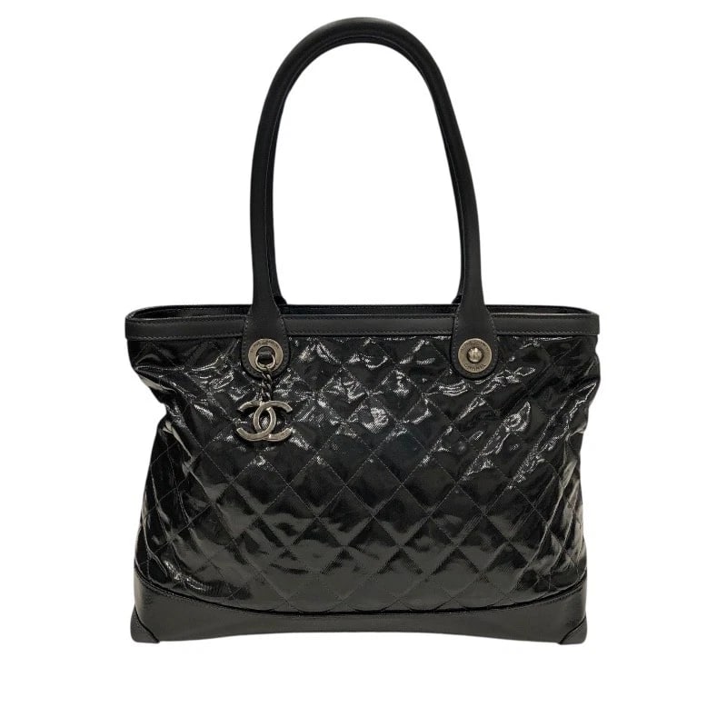 CHANEL MATRASSE TOTE BAG: CHANEL Matrasse Tote Bag Brand: CHANEL Type: Tote Bag Material: Coated canvas Color: Black SilverHardware Size: W13.8 x H9.8x D4.3inch Accessories: None Accessories Notice: When purchasing