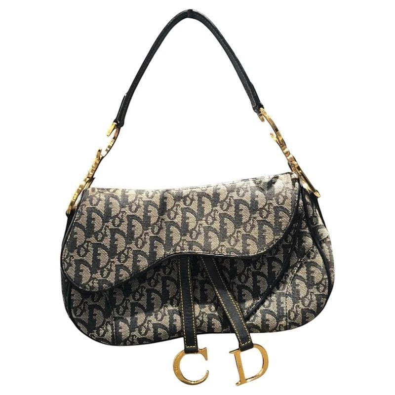 CHRISTIAN DIOR TROTTER SADDLEBAGS HANDBAG: Christian Dior Trotter Saddlebags Handbag Brand: Christian Dior Type: Handbag Material: trotter canvas Color: Gold Hardware Size: W11.8 x H6.9x D2.4inch Accessories: None Accessories Notic