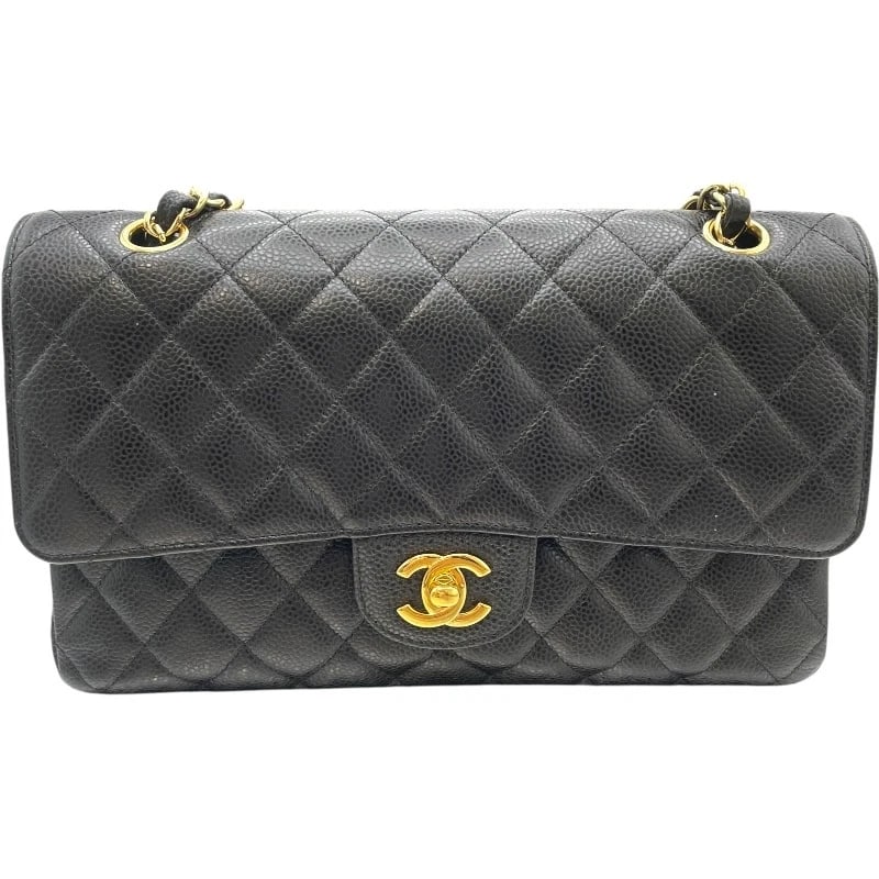 CHANEL MATRASSE 25 SHOULDER BAG: CHANEL Matrasse 25 Shoulder Bag Brand: CHANEL Type: Shoulder Bag Material: Caviar skin Color: Black GD Hardware Size: W9.8 x H6.7x D2.8inch Shoulder:34.6inch Accessories: None Accessories