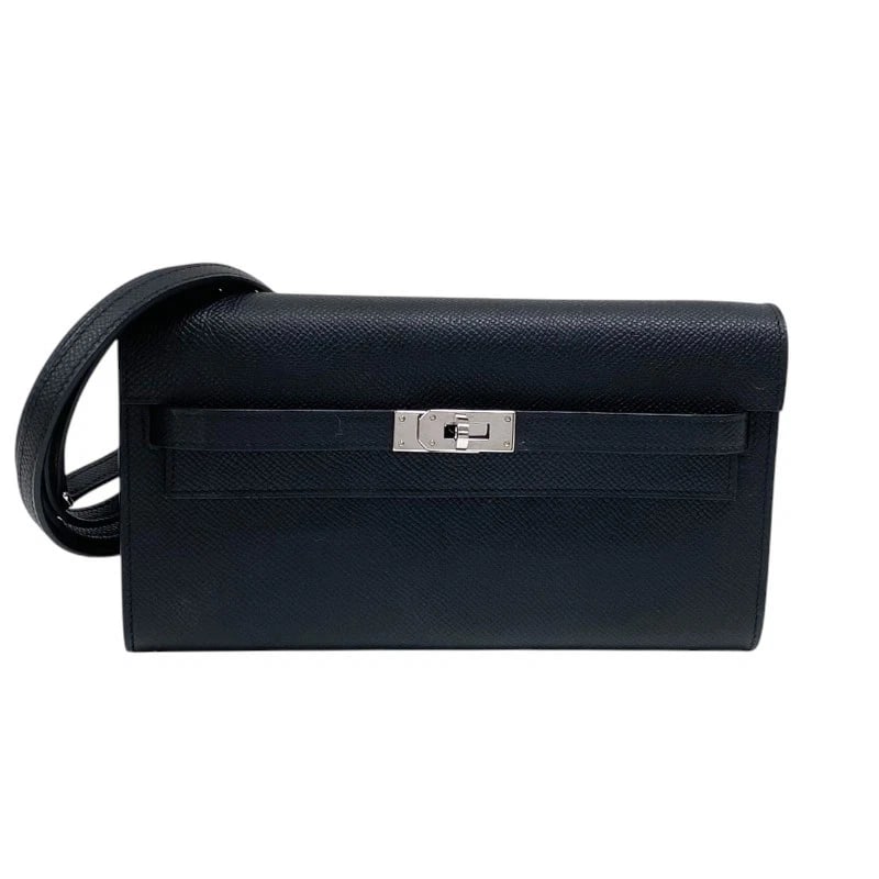 HERMES KELLY TO GO SHOULDER BAG: HERMES Kelly to go Shoulder Bag Brand: HERMES Type: Shoulder Bag Material: Epsom Color: Black SilverHardware Size: W8.1 x H4.5x D1.0inch Shoulder:47.2inch Accessories: None Accessories