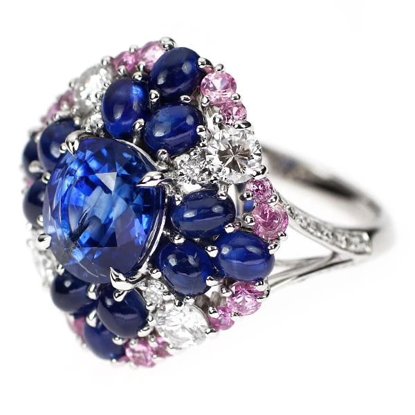 PT900 SAPPHIRE DIAMOND RING - 2