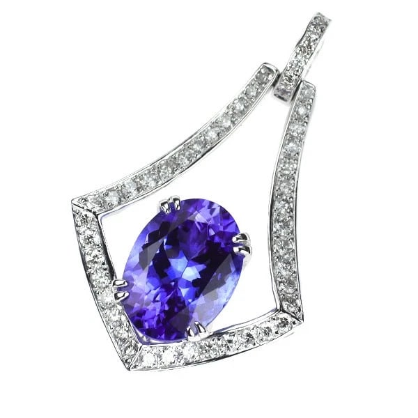K18WG TANZANITE DIAMOND PENDANT TOP: K18WG Tanzanite Diamond Pendant Top Brand: None Type: pendant top Material: Metal Purity K18 Metal Gold Main Stone/Creation tanzanite Color: None Size: Length/Width/Diameter31.3 Accessories: