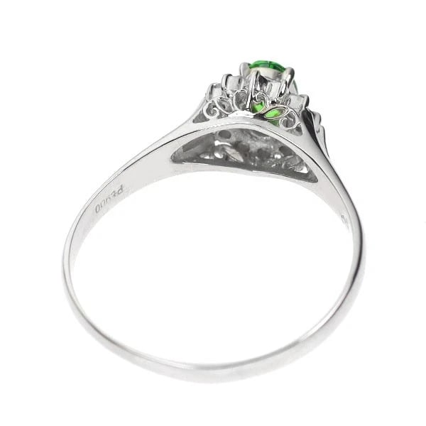 PT900 GROSSULARITE GARNET DIAMOND RING - 2
