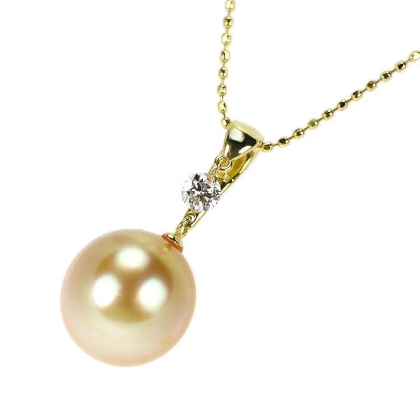 K18YG WHITE BUTTERFLY GOLDEN PEARL DIAMOND PENDANT NECKLACE: K18YG White Butterfly Golden Pearl Diamond Pendant Necklace Brand: None Type: Pendant Necklace Material: Metal Purity K18 Metal Gold Main Stone/Creation pearl/pearl Color: none Size: Necklace: