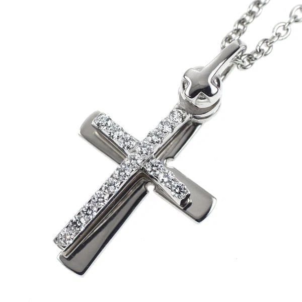 WALTHAM K18WG DIAMOND PENDANT NECKLACE: Waltham K18WG diamond pendant necklace Brand: None Type: pendant necklace Material: K18WG Color: WG Size: Chain Length: 45 Accessories: None Accessories Notice: When purchasing pre-owned