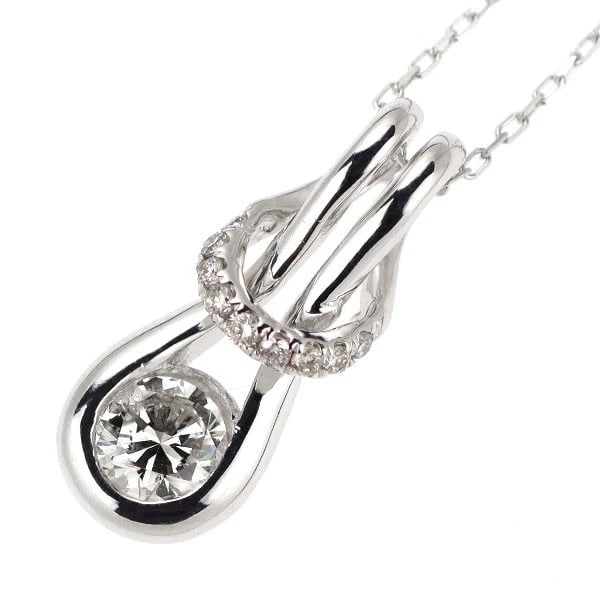 K18WG DIAMOND PENDANT NECKLACE: K18WG Diamond Pendant Necklace Brand: None Type: Pendant Necklace Material: Metal Purity None Metal K18WG Main Stone/Creation Natural Color: White Gold Size: Necklace: Chain Length ?45.5