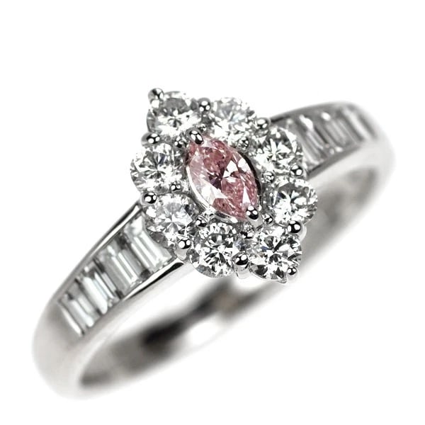 RARE PT900 NATURAL PINK DIAMOND RING (1 of 2)