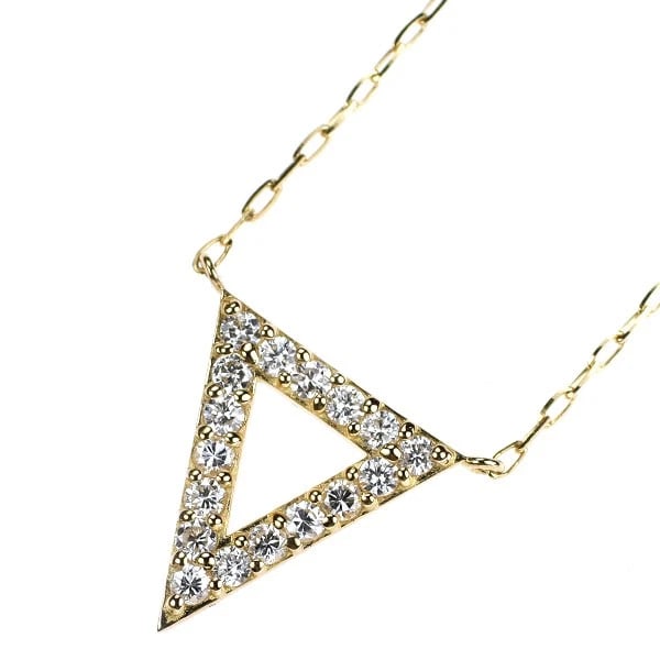 K18YG DIAMOND PENDANT NECKLACE: K18YG DIAMOND PENDANT NECKLACE Brand: None Type: Pendant Necklace Material: Metal Purity None Metal K18YG Main Stone/Creation Natural Color: None Size: Necklace: Chain Length ?46 Accessories:
