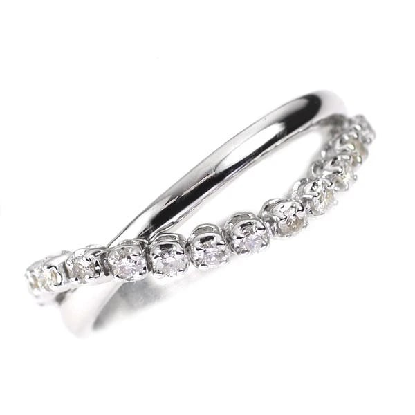 K18WG DIAMOND RING: K18WG diamond ring Brand: None Type: Ring Material: Metal Purity K18 Metal Gold Main Stone/Creation Natural Color: White Gold Size: 6.25 - 6.5 US Accessories: None Accessories Notice: When