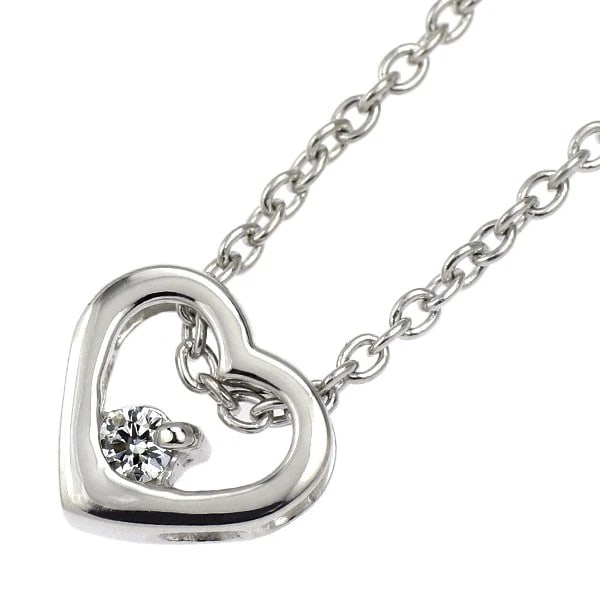 K18WG DIAMOND PENDANT NECKLACE HEART: K18WG diamond pendant necklace heart Brand: None Type: pendant necklace Material: K18WG Color: WG Size: Necklace: Chain Length 40 Width/Thickness6.7 Length/Width/Diameter6.1 Accessories: None