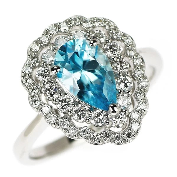 PT950 MALAWIAN BICOLOR BLUE ZIRCON DIAMOND RING: Pt950 Malawian Bicolor Blue Zircon Diamond Ring Brand: None Type: Ring Material: Metal Purity 950 Metal Platinum Main Stone/Creation None Color: None Size: 6 US Accessories: None Accessories