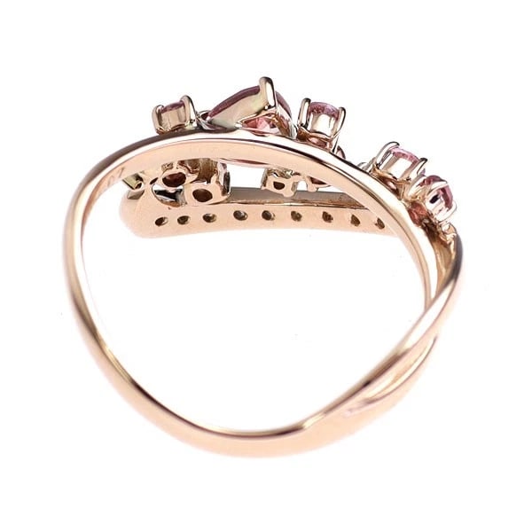 K18PG PINK SAPPHIRE DIAMOND RING - 2