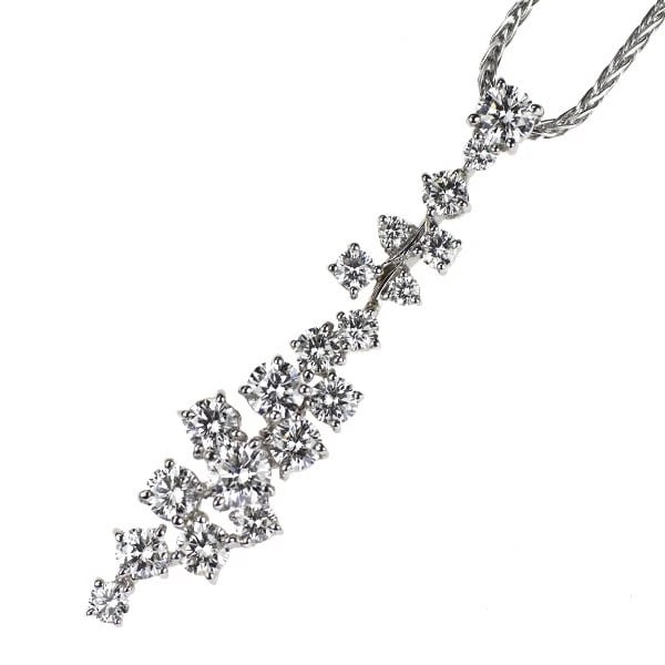ROYAL ASHER PT900/PT850 DIAMOND PENDANT NECKLACE: Royal Asher Pt900/Pt850 Diamond Pendant Necklace Brand: Royal Asher Type: pendant necklace Material: Pt900 Color: Pt Size: Chain Length: 50 Accessories: None Accessories Notice: When