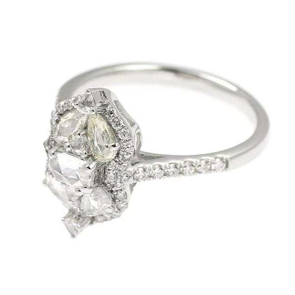 K18WG ROSE CUT DIAMOND RING - 2