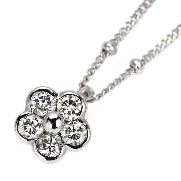 PETITREVE K18WG DIAMOND PENDANT NECKLACE: PetitReve K18WG Diamond Pendant Necklace Brand: None Type: Pendant Necklace Material: Metal Purity K18 Metal Gold Main Stone/Creation Natural Color: None Size: Necklace: Chain Length 40.5 