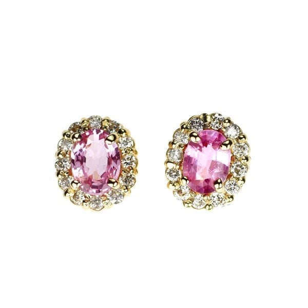 K18YG PINK SAPPHIRE DIAMOND EARRINGS: K18YG Pink Sapphire Diamond Earrings Brand: None Type: piercing Material: Metal Purity K18 Metal Gold Main Stone/Creation sapphires Color: None Size: Length/Width/Diameter6.1 Accessories: