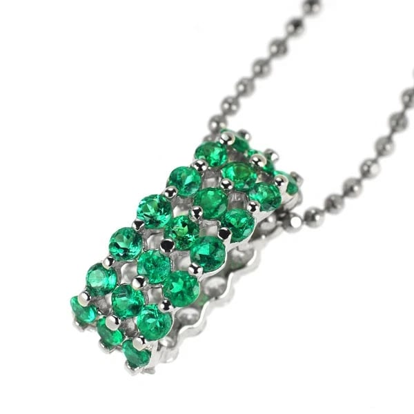 PT900/ PT850 EMERALD DIAMOND PENDANT NECKLACE: Pt900/ Pt850 Emerald Diamond Pendant Necklace Brand: None Type: Pendant Necklace Material: Metal Purity 850 Metal Platinum Main Stone/Creation emeralds Color: none Size: Necklace: Chain Length