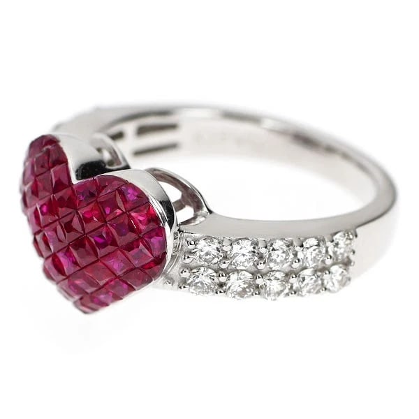 K18WG RUBY DIAMOND RING - 2