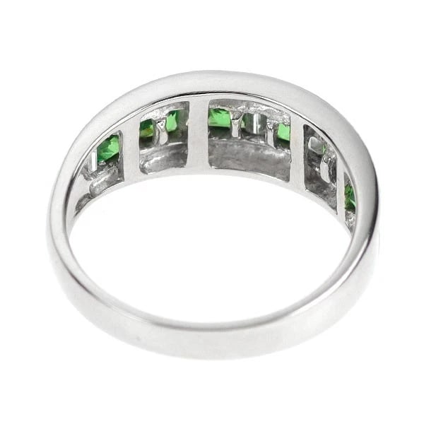 PT900 GREEN GARNET DIAMOND RING - 2