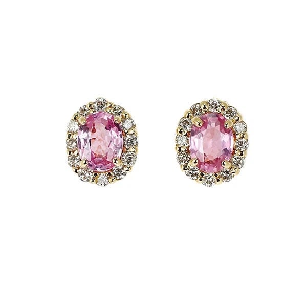 K18YG PINK SAPPHIRE DIAMOND EARRINGS: K18YG Pink Sapphire Diamond Earrings Brand: None Type: piercing Material: Metal Purity K18 Metal Gold Main Stone/Creation sapphires Color: None Size: Length/Width/Diameter6.1 Accessories:
