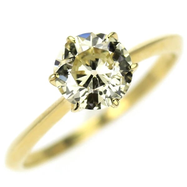 K18YG DIAMOND RING: K18YG Diamond Ring Brand: None Type: Ring Material: Metal Purity K18 Metal Gold Main Stone/Creation Natural Color: None Size: 6.75 - 7 US Accessories: None Accessories Notice: When purchas