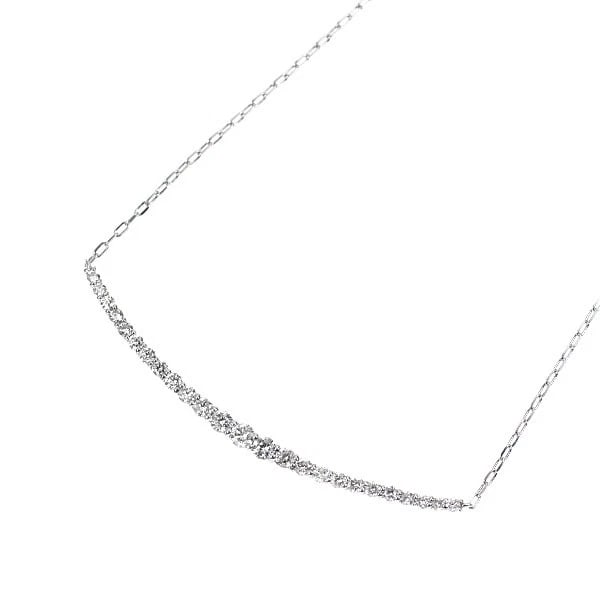 K18WG DIAMOND PENDANT NECKLACE: K18WG DIAMOND PENDANT NECKLACE Brand: None Type: Pendant Necklace Material: Metal Purity K18 Metal Gold Main Stone/Creation Natural Color: None Size: Necklace: Chain Length ?48 Accessories: