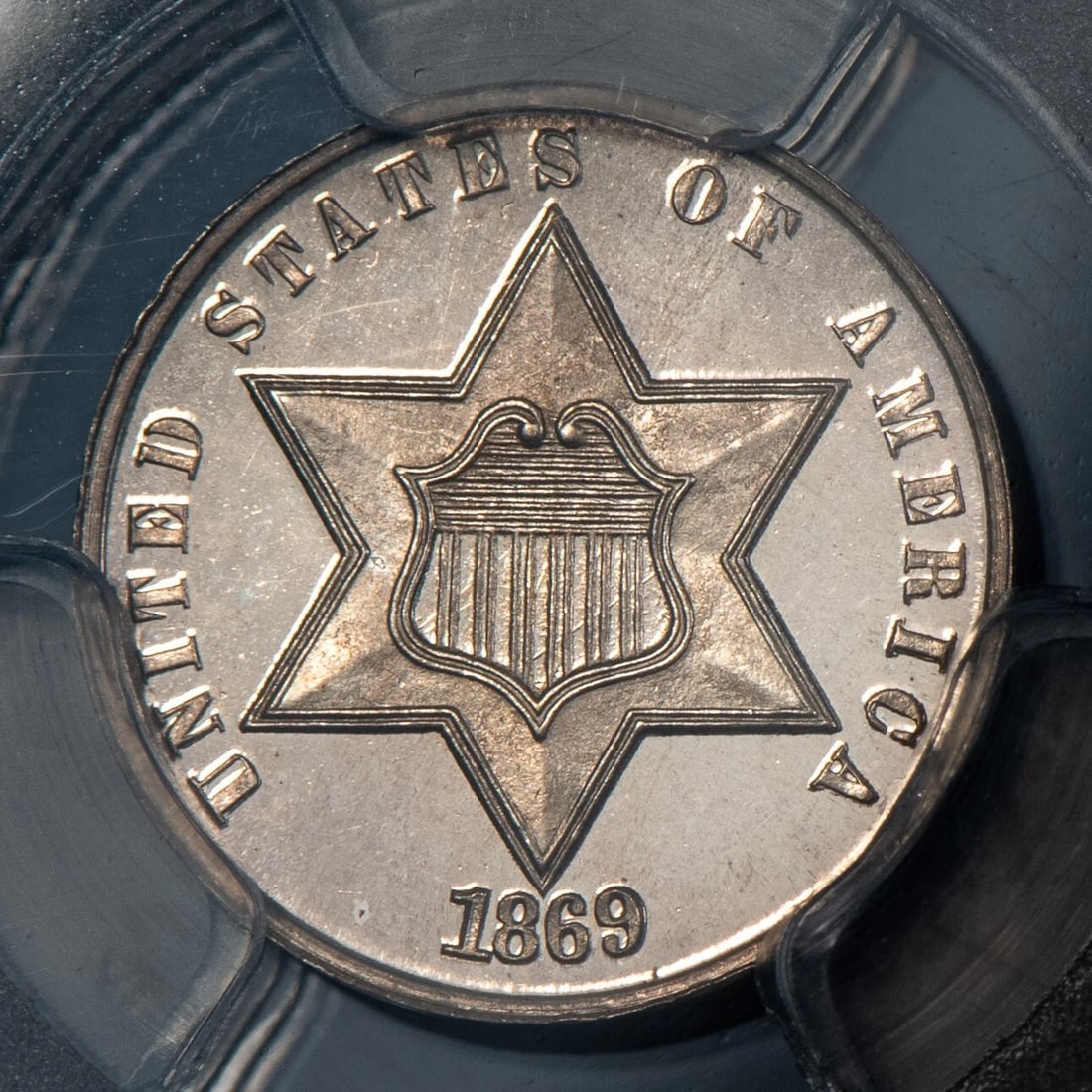 1869/'8' 3C SILVER THREE CENT TRIME PROOF - 2