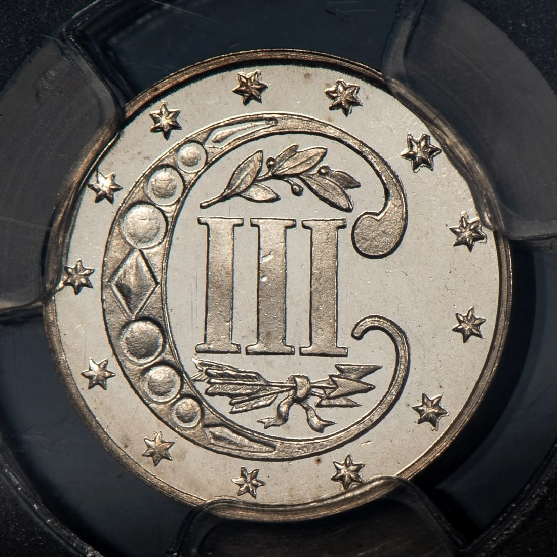 1869/'8' 3C SILVER THREE CENT TRIME PROOF - 4