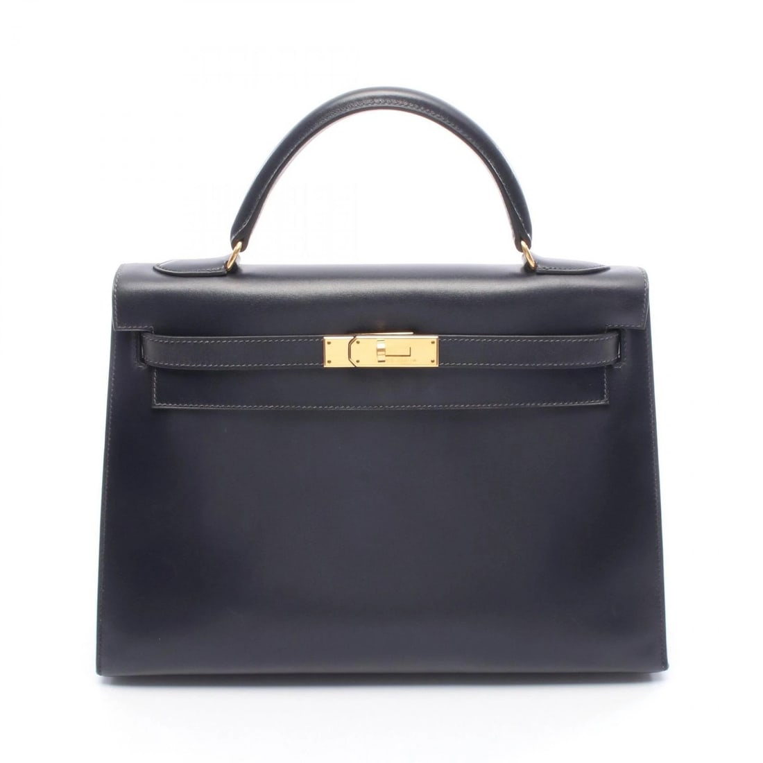 HERMES KELLY 32 SHOULDER HANDBAG: HERMES Kelly 32 Shoulder Handbag Brand: HERMES Type: Handbag Material: Box calf leather × Calfskin (cowhide) Color: Blue indigo / Navy??ish colors Size: H:23cm x W:32cm x D:12cm (H:9.1" x