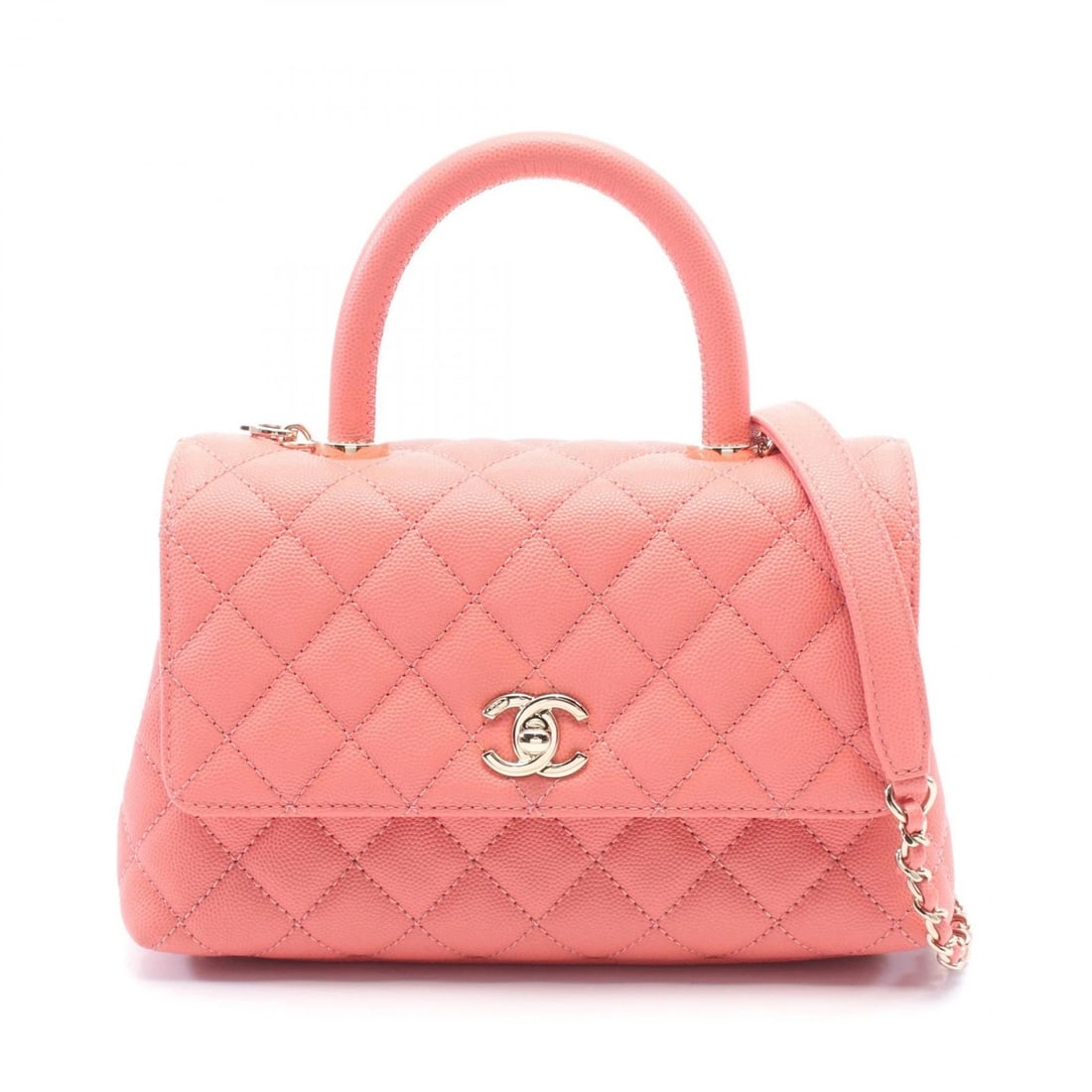 CHANEL MATELASSE 2WAY SHOULDER HANDBAG: CHANEL Matelasse 2way shoulder Handbag Brand: CHANEL Type: Handbag Material: leather × Grained calfskin Color: Pink??ish colors Size: H:15cm x W:23cm x D:9cm (H:5.9" x W:9.1" x D:3.5") Handle?23c
