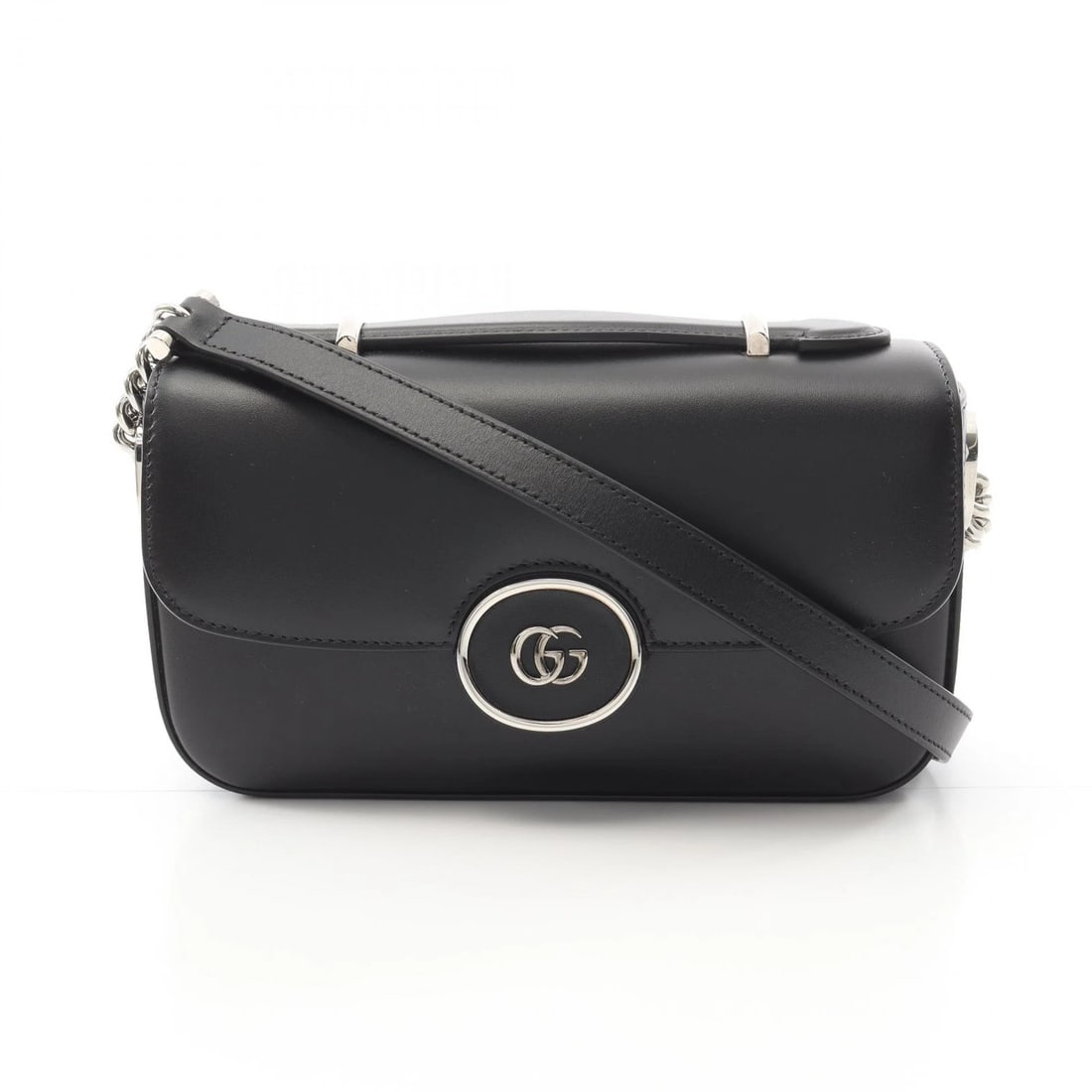 GUCCI DOUBLE G CROSSBODY SHOULDER BAG: GUCCI Double G crossbody Shoulder Bag Brand: GUCCI Type: Shoulder Bag Material: leather Color: Black??ish colors Size: H:12cm x W:20cm x D:5cm (H:4.7" x W:7.9" x D:2.0") Accessories: None