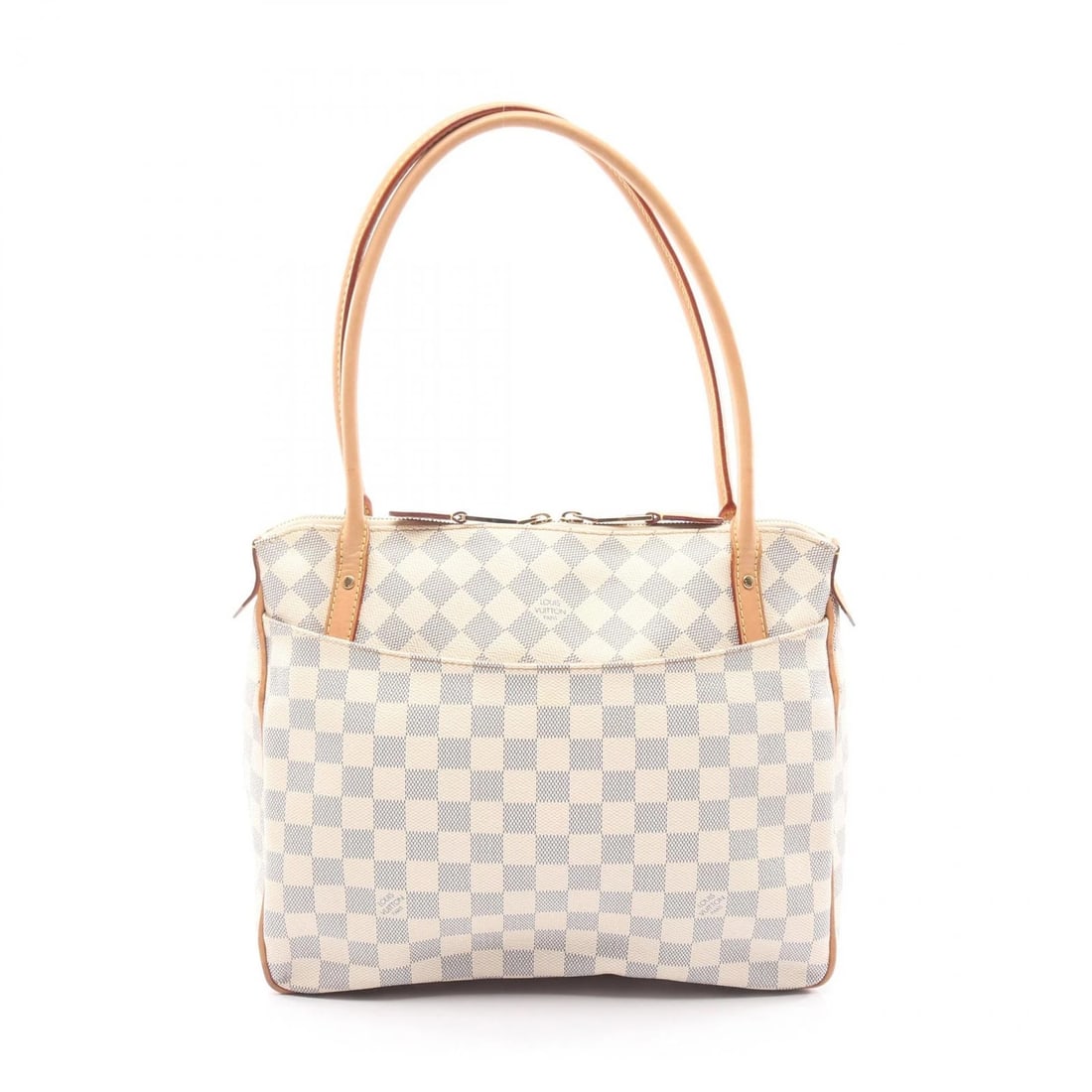 LOUIS VUITTON FIGHERI PM SHOULDER BAG: LOUIS VUITTON Figheri PM Shoulder Bag Brand: LOUIS VUITTON Type: Shoulder Bag Material: Damier Azur × PVC coated canvas × leather Color: White??ish colors Size: H:26cm x W:32cm x D:13.5cm