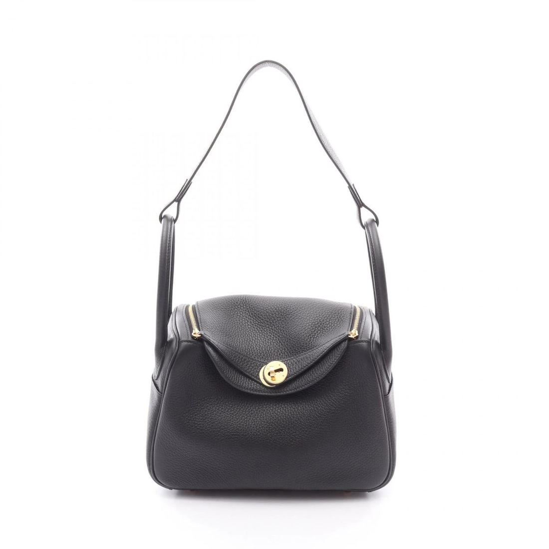 HERMES LINDY 26 SHOULDER HAND BAG: HERMES Lindy 26 Shoulder Hand Bag Brand: HERMES Type: Shoulder Bag Material: Taurillon Clemence × leather × Taurillon Clemence Color: Black??ish colors Size: H:18cm x W:26cm x D:12.5cm