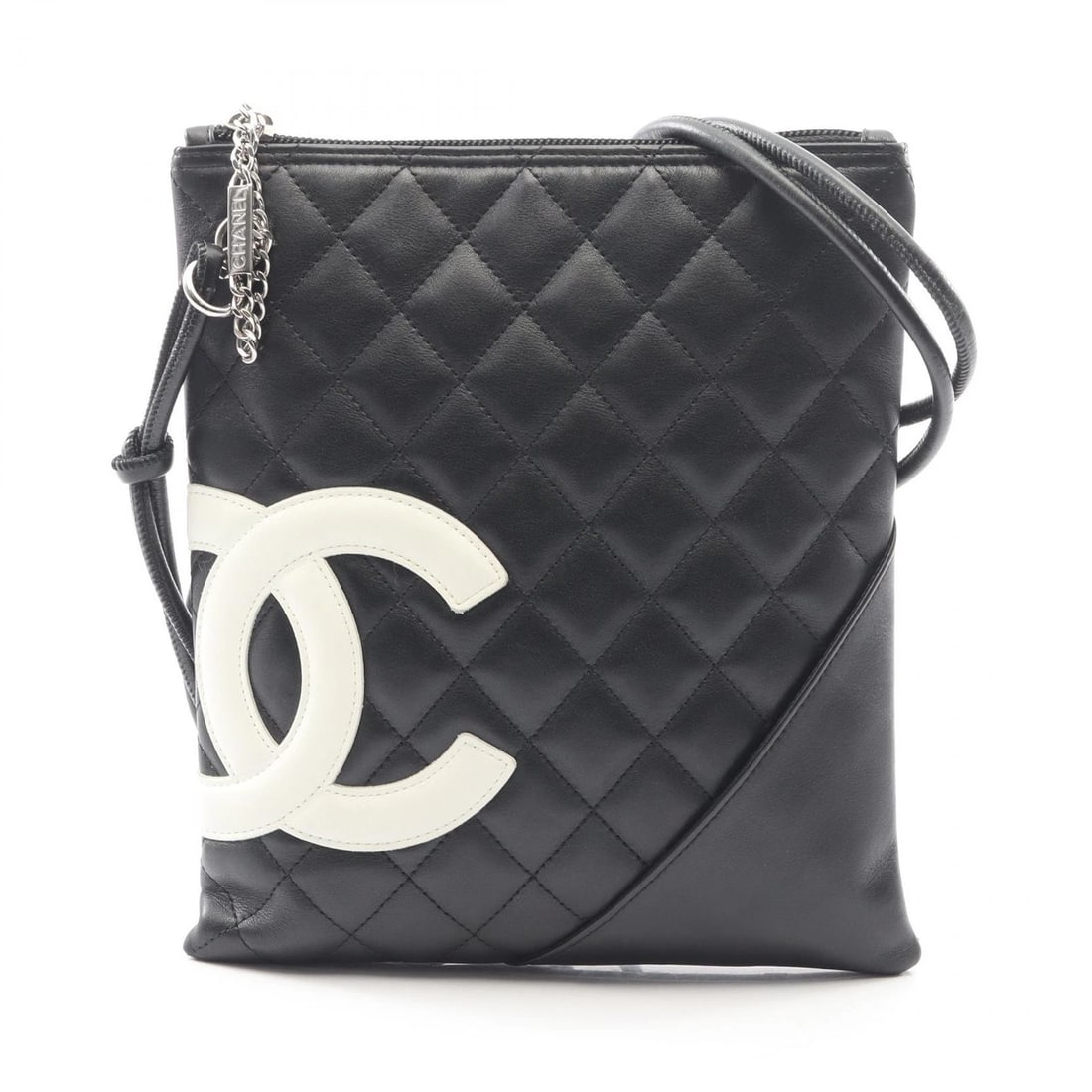 CHANEL CAMBON LINE SHOULDER CROSSBODY BAG: CHANEL Cambon line Shoulder crossbody Bag Brand: CHANEL Type: Shoulder Bag Material: leather Color: Black??ish colors × White??ish colors Size: H:23cm x W:20cm x D:1cm (H:9.1" x W:7.9" x