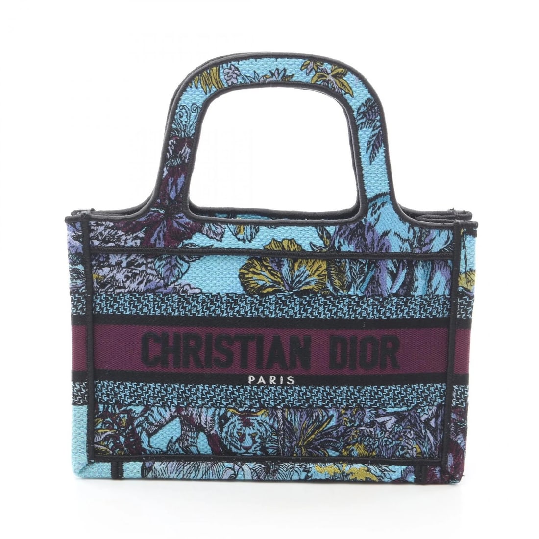 CHRISTIAN DIOR BOOK TOTE MINI HANDBAG: Christian Dior BOOK TOTE Mini Handbag Brand: Dior Type: Handbag Material: canvas Color: Blue??ish colors × Multicolor??ish colors Size: H:15cm x W:23cm x D:6cm (H:5.9" x W:9.1" x D:2.4") 