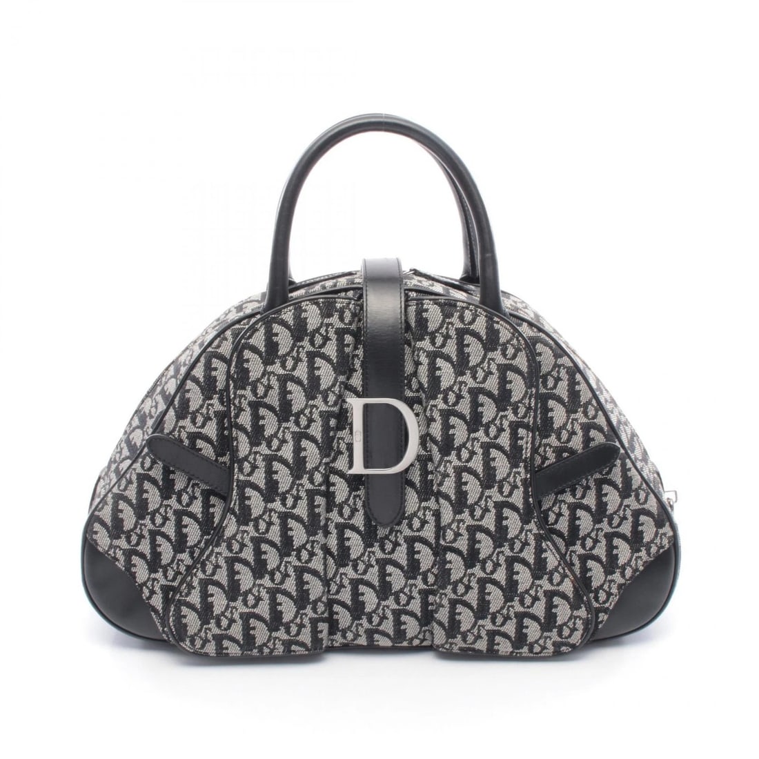 CHRISTIAN DIOR DOUBLE SADDLE TROTTER HANDBAG: Christian Dior Double Saddle Trotter Handbag Brand: Dior Type: Handbag Material: canvas × leather Color: Navy??ish colors × Gray??ish colors Size: H:24cm x W:40cm x D:13cm (H:9.4" x W:15.7"