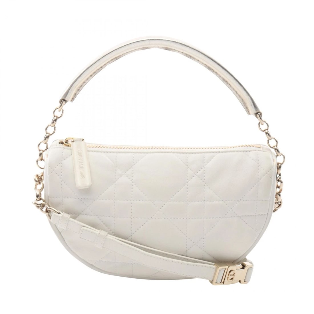 CHRISTIAN DIOR VIBE HOBO CANNAGE 2WAY SHOULDER BAG: Christian Dior VIBE Hobo Cannage 2Way Shoulder Bag Brand: Christian Dior Type: Shoulder Bag Material: leather Color: White??ish colors Size: H:14cm x W:21cm x D:6cm (H:5.5" x W:8.3" x D:2.4") 