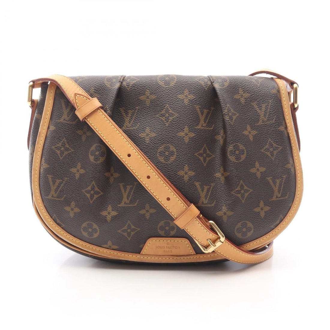 LOUIS VUITTON MENILMONTANT PM SHOULDER CROSSBODY BAG: LOUIS VUITTON Menilmontant PM Shoulder crossbody Bag Brand: LOUIS VUITTON Type: Shoulder Bag Material: Monogram × PVC coated canvas × leather Color: Brown??ish colors Size: H:21cm x W:27cm x